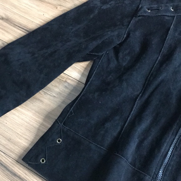 GABO black faux suede jacket size large - Picture 6 of 13
